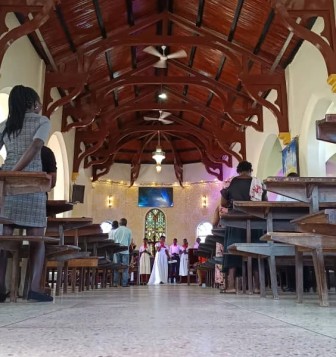 Worship service at St. John's Parish Church